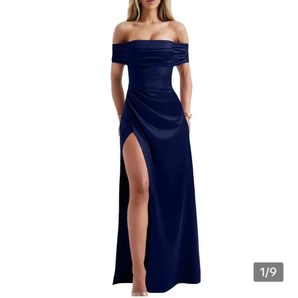 OYS Chic Strapless Burgundy Evening Gown